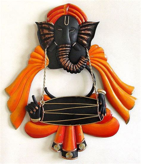 Musician Ganesha Playing Dhol Wall Hanging