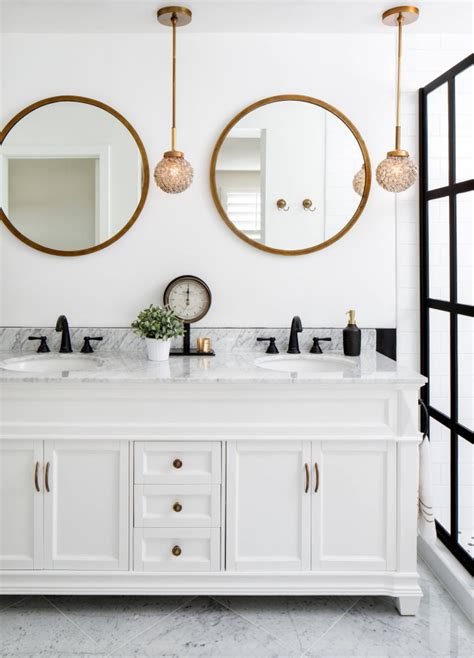 Shop allmodern for modern and contemporary round vanity mirrors to match your style and budget. Bathrooms With Round Vanity Mirrors | Round mirror ...