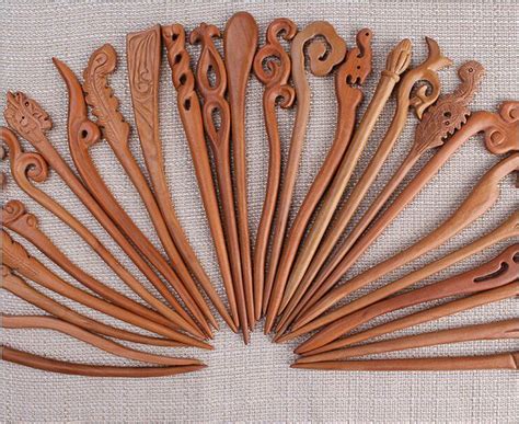 Purely Handwork Wooden Hair Stick Pins Hairstick Wood Classical Wooden