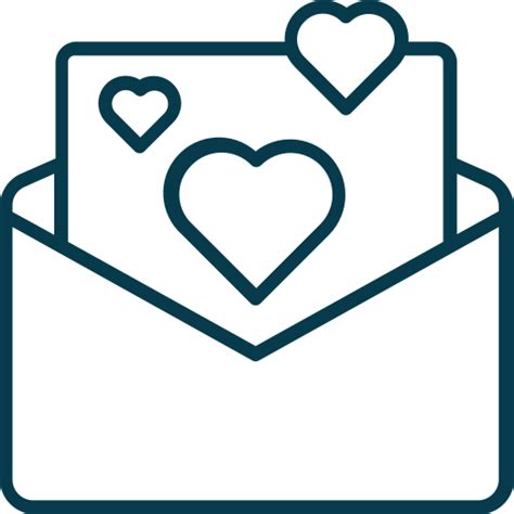 Greeting Card Envelope Letter Icon In Valentine Line