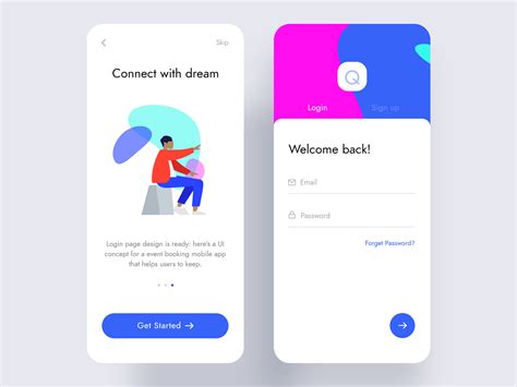 Event App Get Start And Login Screen By Kavi Aarun On Dribbble