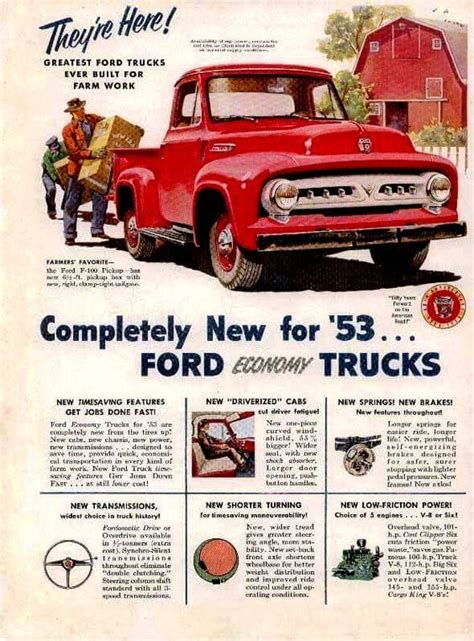 1953 Ford Truck Brochure Ford Trucks Classic Ford Trucks Pickup
