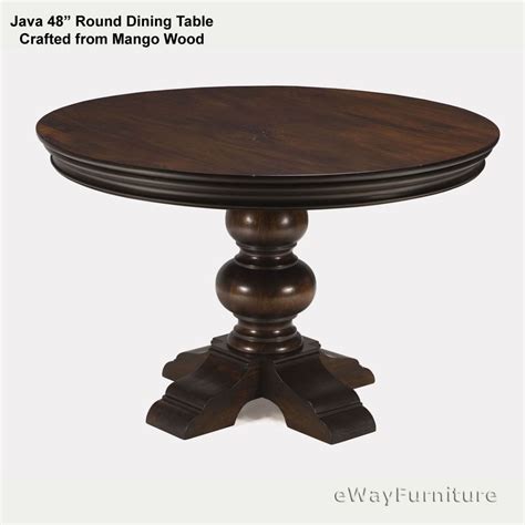 The table is characterized by a delicate undercut top, so it seems slimmer. Java Round Dining Table 48 Inch