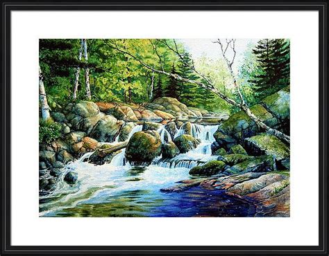 Waterfall In The Woods Painting