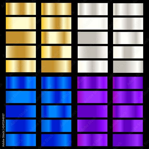 Golden Silver Blue Purple Gradient Collection Of Colorful Gradients
