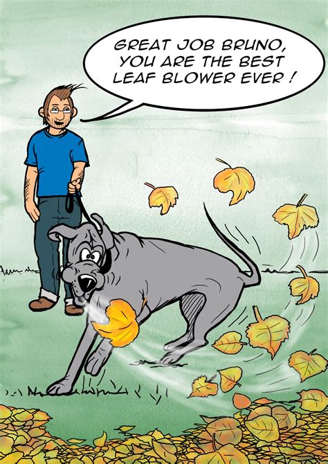 Dogtaris Daily Cartoons Leaf Blower
