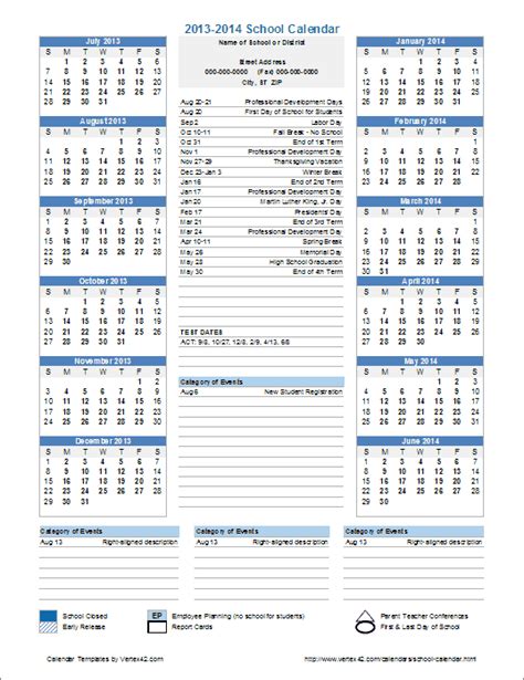 This Template Is Useful For Creating Official School Calendars