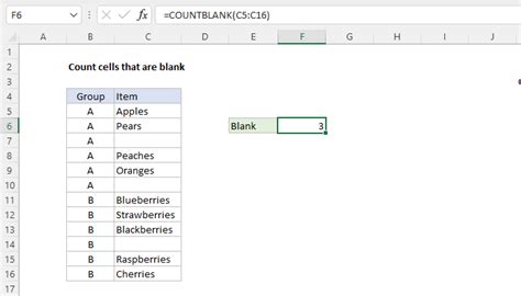 Excel Formula Count Cells That Are Blank Exceljet