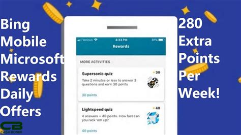 Microsoft Rewards Bing Mobile Daily Offers Up To 280 Extra Points Per