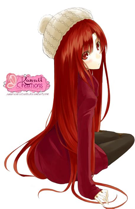 Download Girls Transparent Red Hair Anime Girl Red Hair Red Eyes Clipart Png Download Pikpng