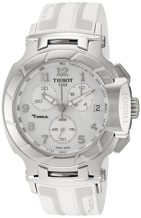 buy tissot womens t race swiss quartz stainless steel and rubber sport watch color white model
