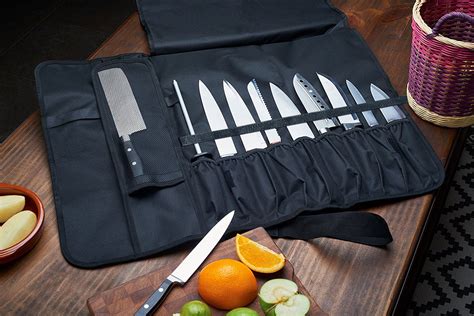 Chef Knife Roll Bag 17 Slots Holds 12 Knives Meat Cleaver And