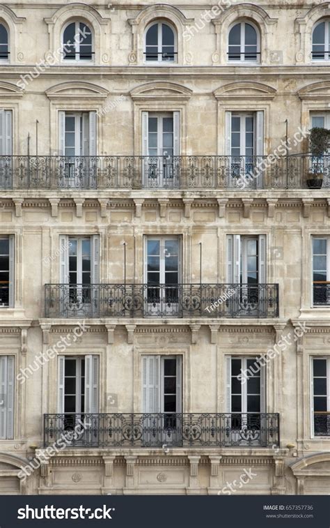 Front View Classic French Apartment Building Stock Photo 657357736