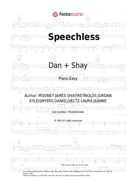 Dan Shay Speechless Sheet Music For Piano Download Pianoeasy Sku Pea0002446 At