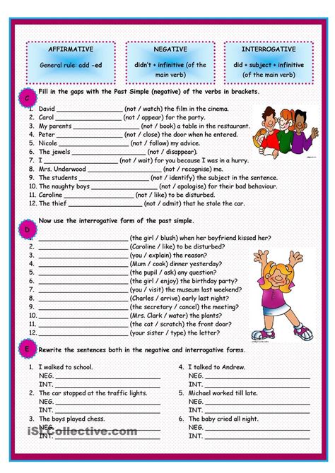 Past Simple Of Regular Verbs English Worksheets For Kids Verb