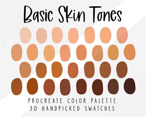 Skin Tones Palette Procreate Color Palette Portrait Color Etsy Skin