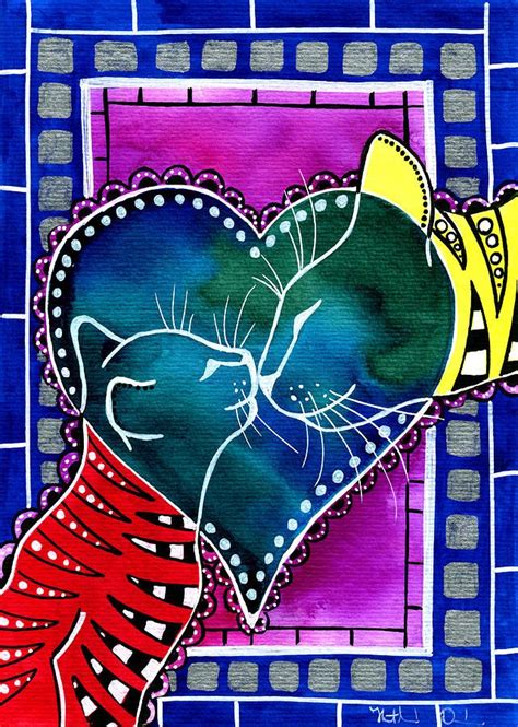 Valentine Painting Cat Mom Love By Dora Hathazi Mendes Black Cat
