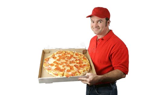 Pizza Man Delivers Stock Photo Image Of Restaurant Person