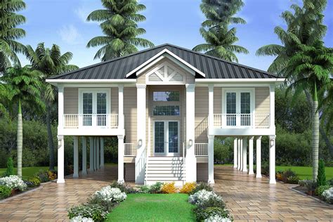 Plan 86088bw 2 Bed Country Stilt House With Covered Lanai House On