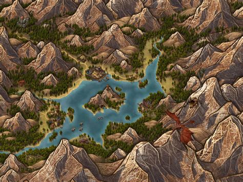 Mountain Lake Free Assets Only Inkarnate Create Fantasy Maps Online