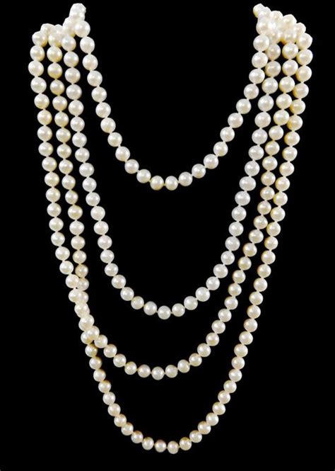 Lot Jewelry Three Strands Of Pearls 64 ½ Inch Long Freshwater Pearl