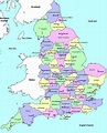 Online Maps: Map of England with Counties