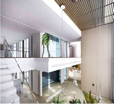 Contemporary Residence Lobby Designed By Swiss Bureau Interior Design