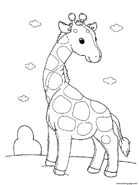 Gambar Cute Baby Giraffe Preschool Kids Coloring Page Pages Di Rebanas