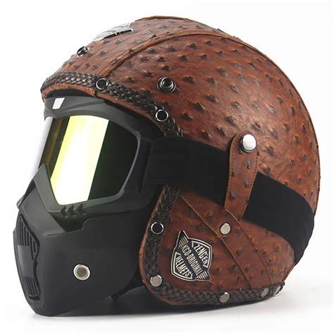 Vcoros Harley Vintage Motorcycle Helmet Retro Racing Motorbike Helmet