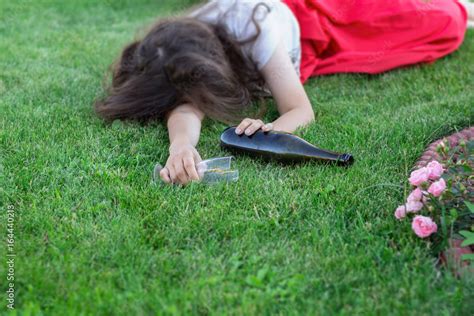 Drunk Girl Sleeping In The Park After The Party The Problem Of Female