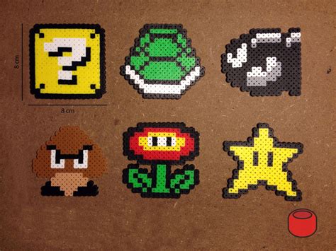Super Mario Retro Video Game Art Perler Bead Bit Pixel Images