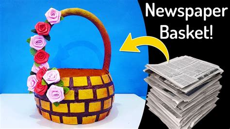 How To Make Newspaper Basket Best Out Of Waste Newspaper Craft