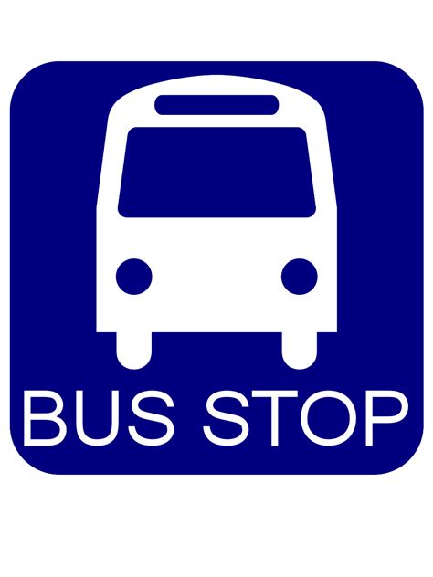 Bus Stop Sign Blue Clip Art At Vector Clip Art