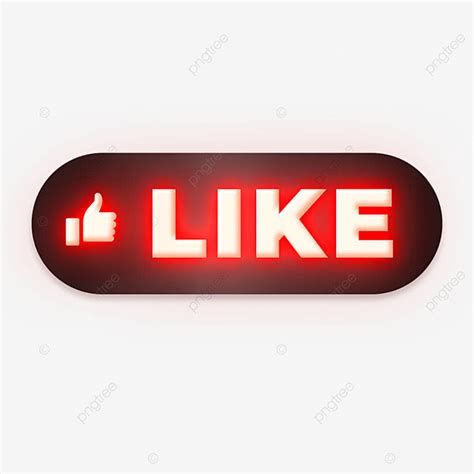 Facebook Like Button Clipart Vector Like Button Neon For Social Media