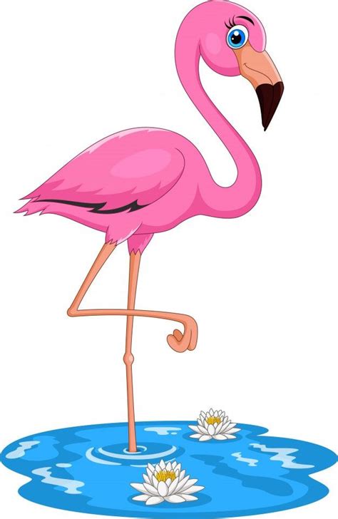 Premium Vector Cute Cartoon Pink Flamingo Bird Flamingo Art Pink