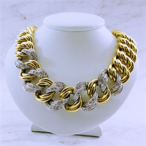 18k Yellow Gold Diamond Chain Double Curb Link Royal City Jewellers