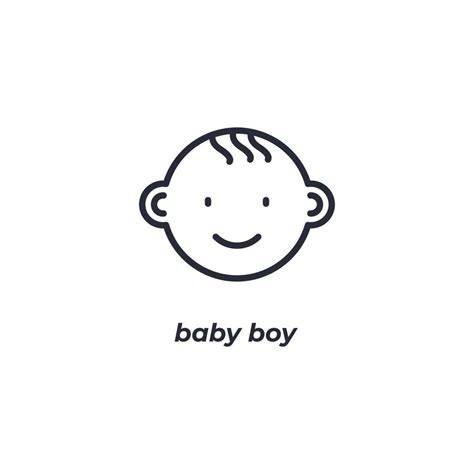Vector Sign Baby Boy Symbol Is Isolated On A White Background Icon
