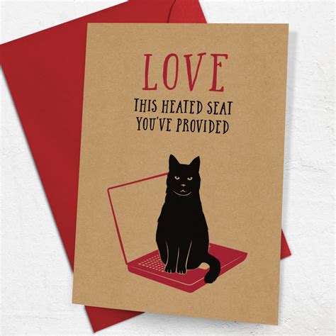 Hot Seat Funny Cat Birthday Card Funny Cat On Laptop Card Etsy Uk
