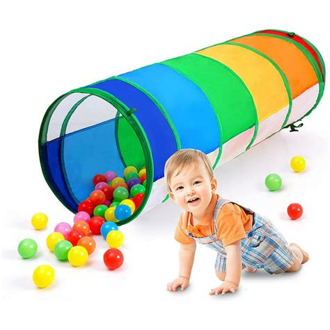 Tunnel For Toddlers Kids Tunnel Crawling Indoor Outdoor Rainbow Mesh