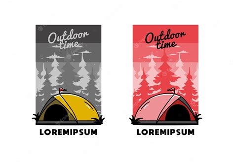 Premium Vector | Dome tent camping illustration badge design