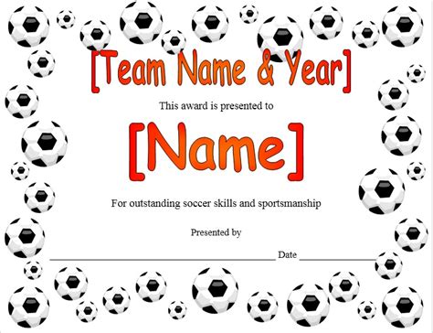 13 Free Sample Soccer Certificate Templates Printable