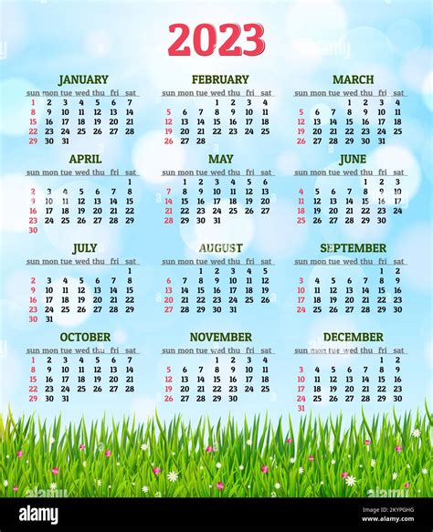Calendar 2023 June Stock Vector Images Alamy