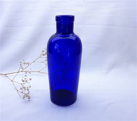 Antique Cobalt Blue Apothecary Bottle Large Victorian Etsy In 2021