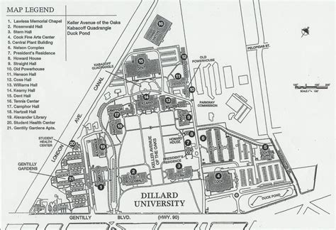 Campus Map Dillard University Dillard University Arkansas Baptist