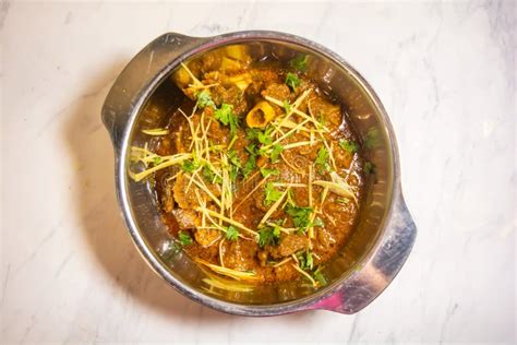 Mutton Karahi Indian Lamb Curry Mutton Bhuna Masala Served In Karahi
