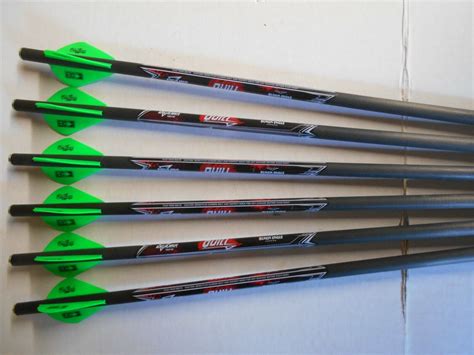6 Excalibur Quill Carbon Crossbow Bolts W Blazers 165 Black Eagle