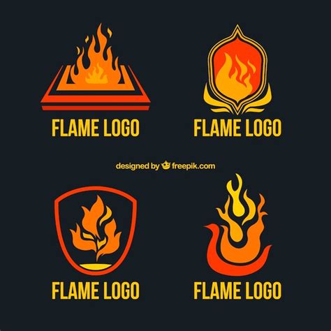 Premium Vector Collection Of Flame Logos In Flat Design