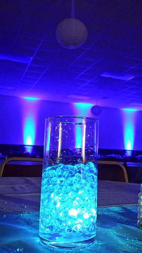 Blue Uplighting In Iowa Lighted Centerpieces Quinceanera Party