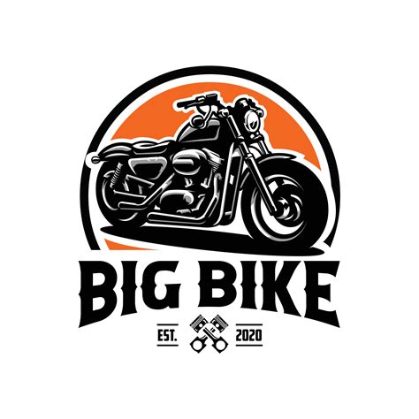 Big Bike Motorcycle Club Emblem Circle Logo Label Template Best For
