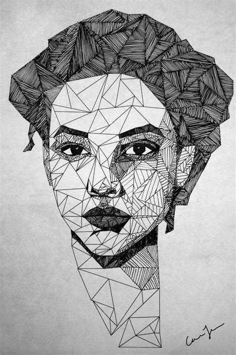 Triangular Girl Geometric Art Art Art